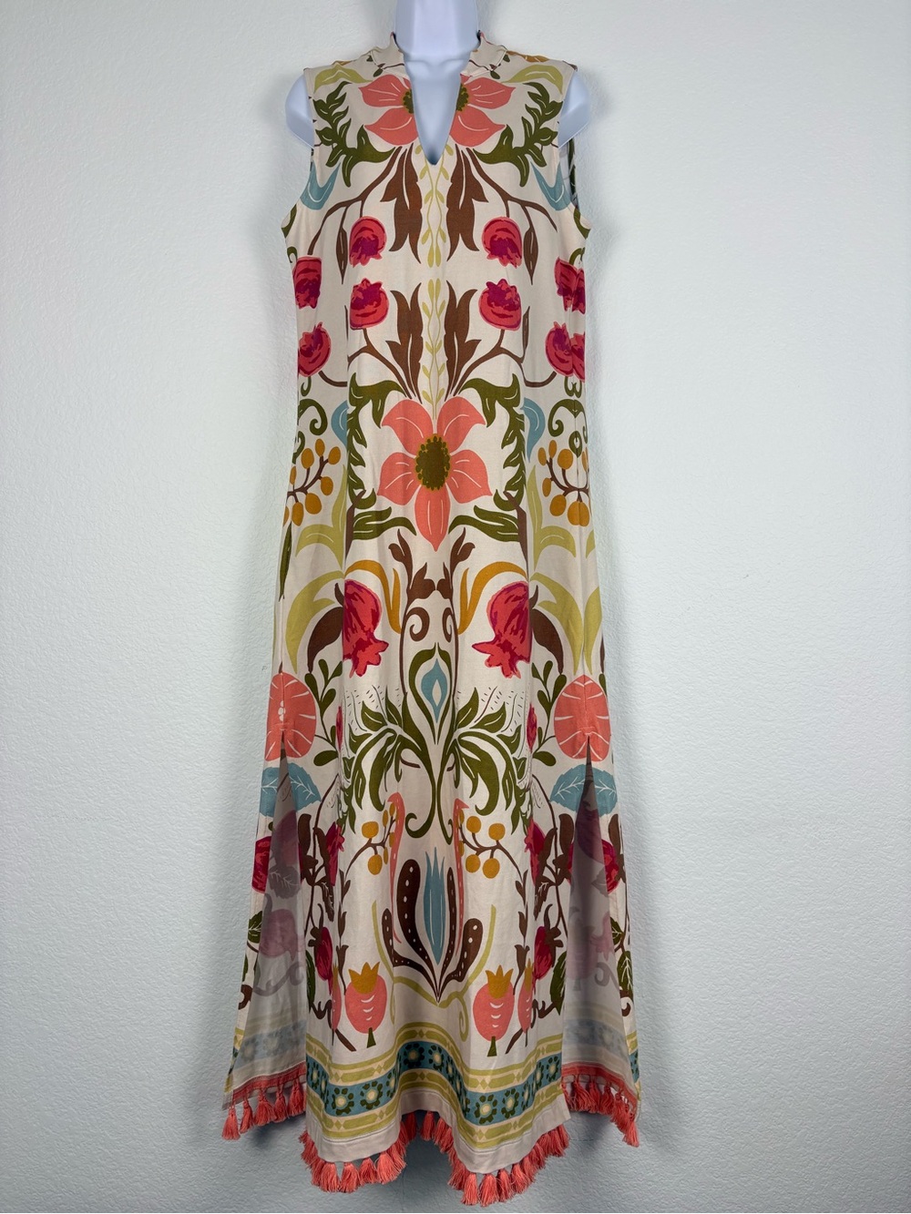 Spartina 449 Kit Midi Dress Peruvian Cotton Floral Summer Boho Resort Medium - Picture 4 of 13